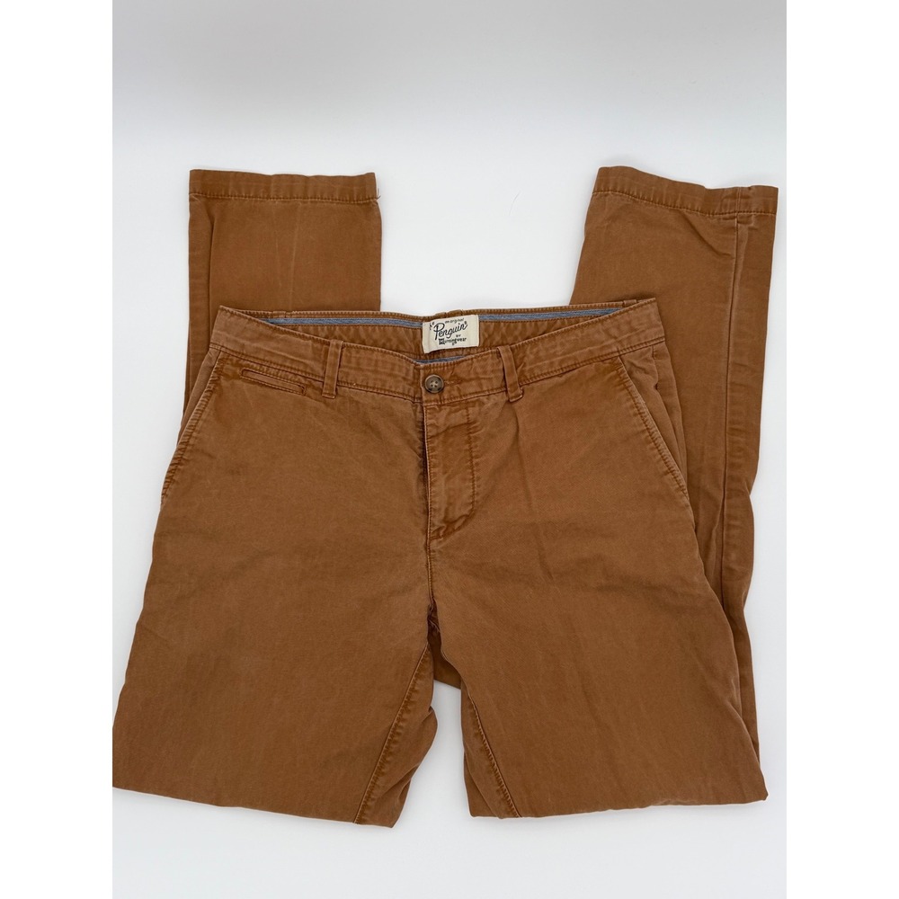 Original Penguin Mens Chino Pants Brown Cotton Trousers 32x32 OP3722